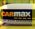 20 foot long white color advertising blimp with CarMax logo
